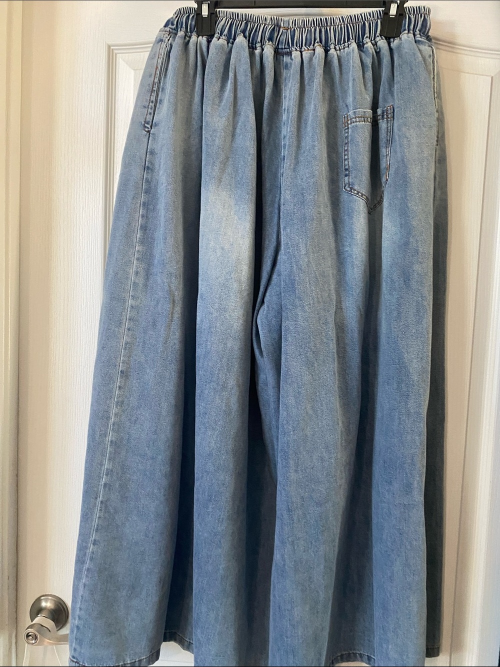 Wide Leg Denim Pants in Light Blue - Picture 7 of 9